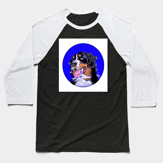 BERNER DOG ROYAL BLUE Baseball T-Shirt by MarniD9